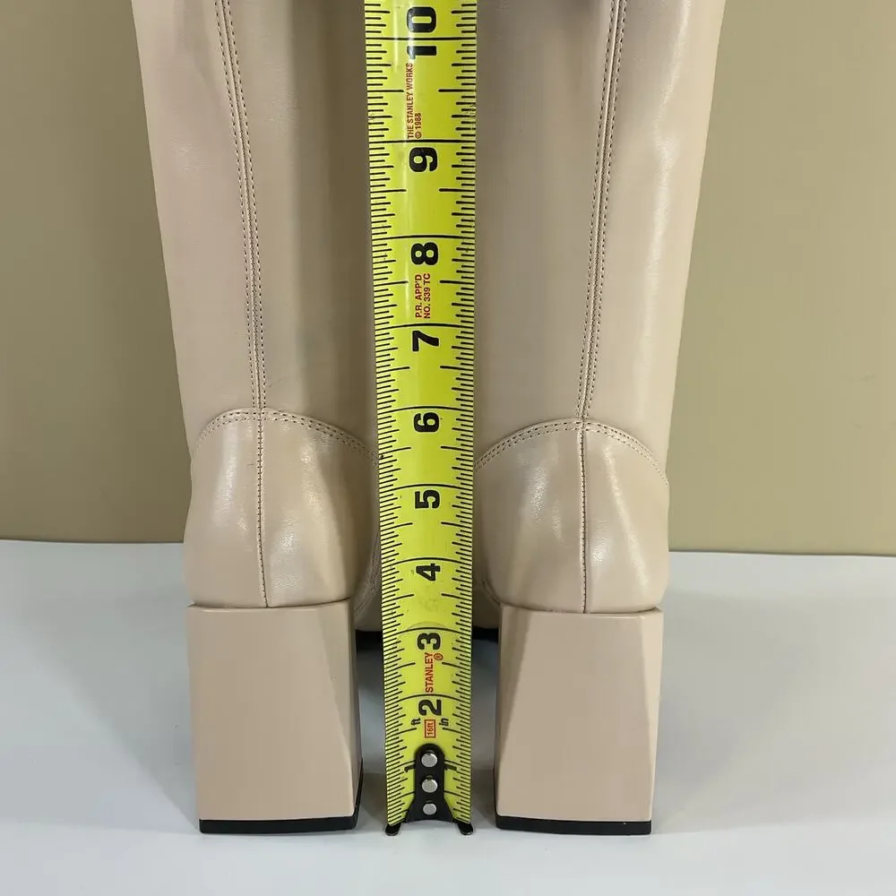 NEW Open Edit Women’s Briar Over the Knee Boots Beige Size 6M